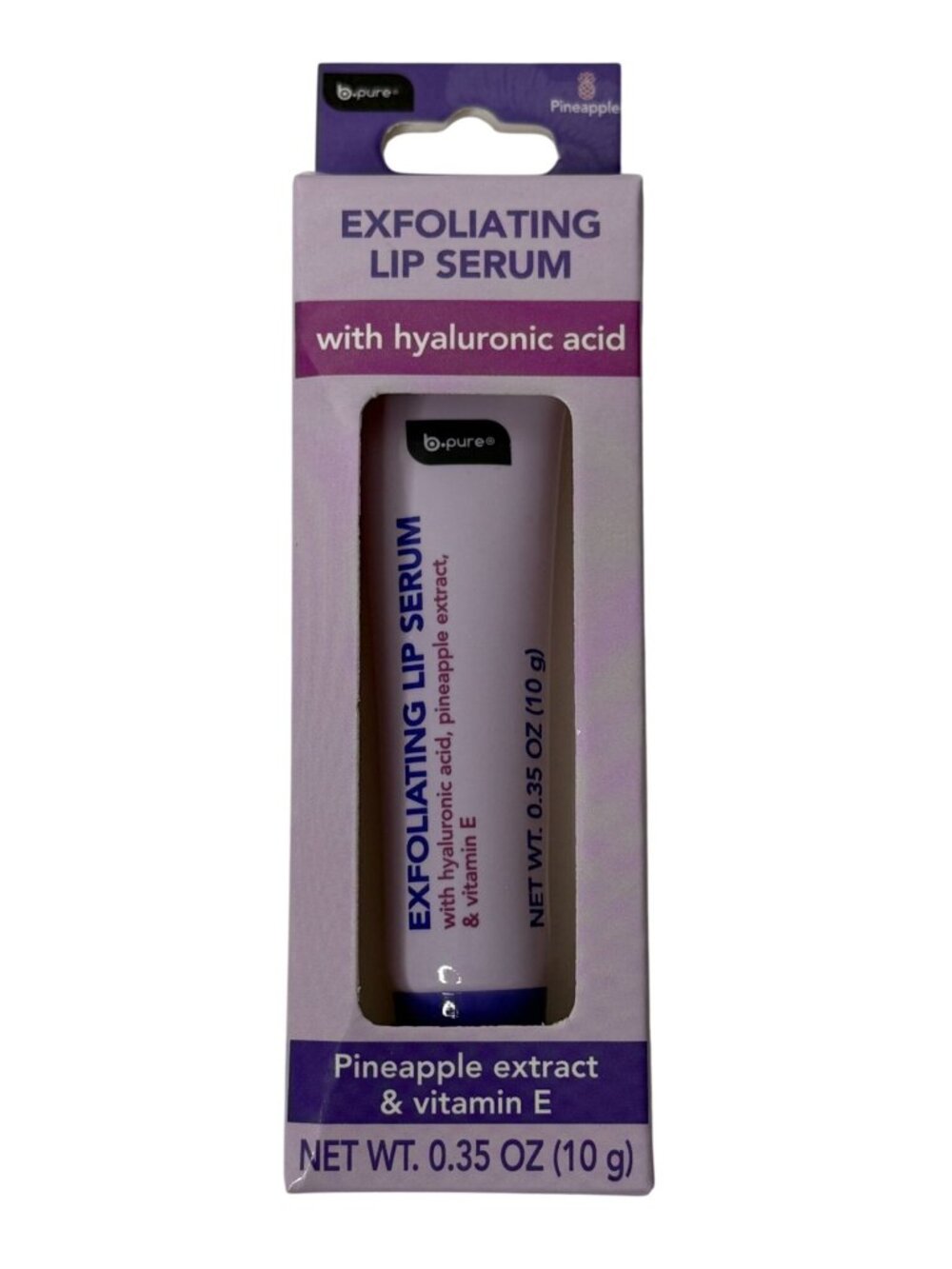 b.pure Exfoliating Lip Serum Pineapple Hyaluronic Acid 0.35 oz New